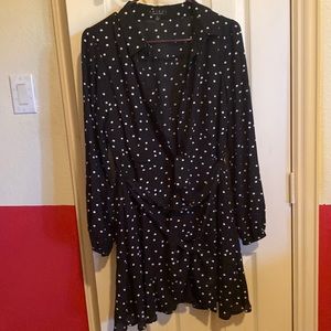 Black polka dot dress